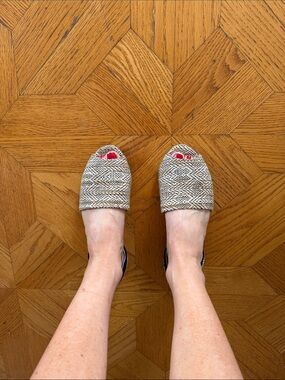 Splendid Neutral Woven Peep-Toe Slingback Mules